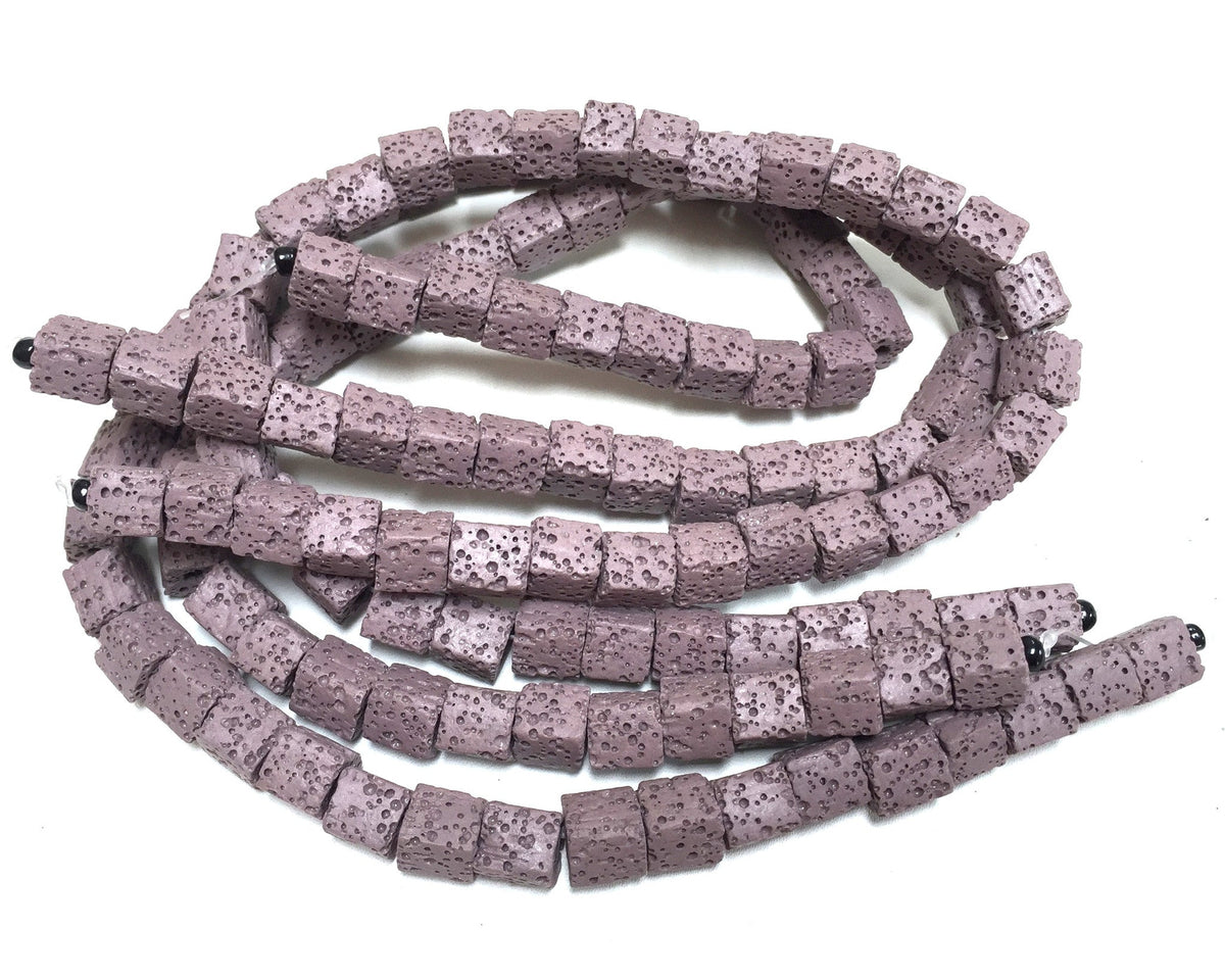 Lava 8mm purple cube beads 15.5" strand - Oz Beads 