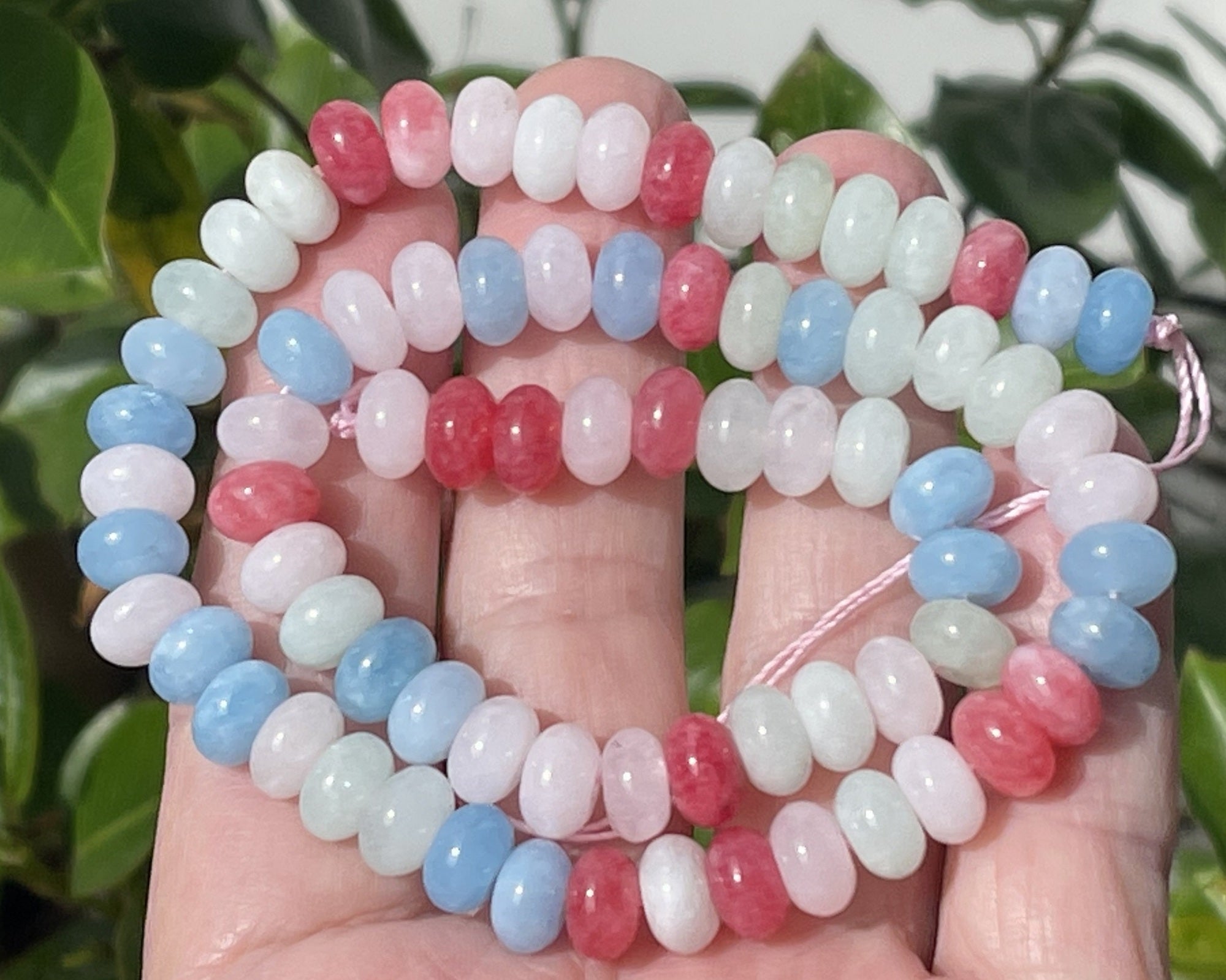 Multicolor Jade 8x5mm rondelle gemstone beads 15" strand