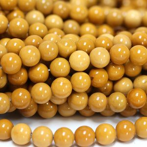 Yellow Mookaite Jasper 8mm round natural gemstone beads 15" strand - Oz Beads 