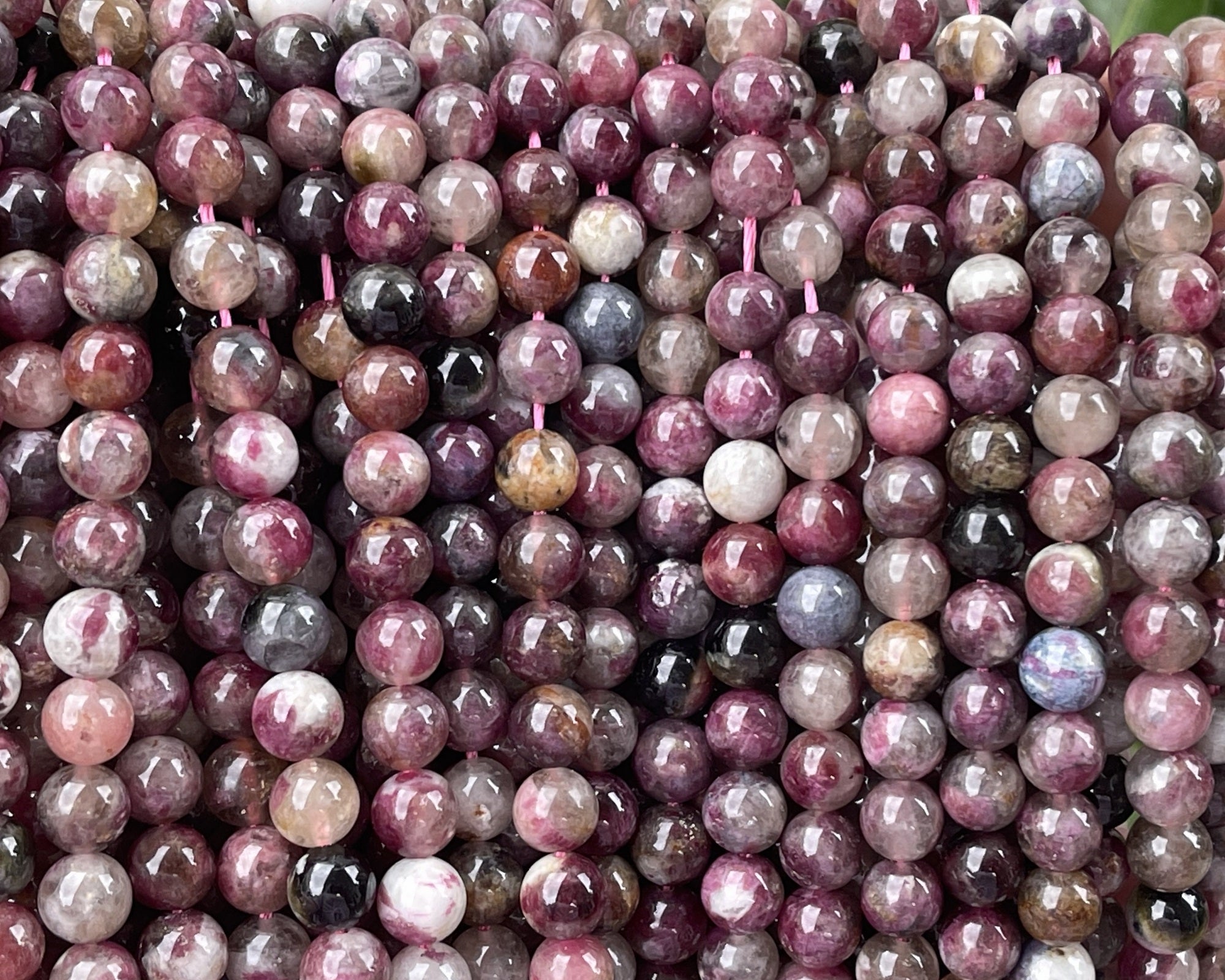 Pink Tourmaline 7mm round natural gemstone beads 16" strand
