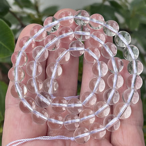 Clear Quartz 8mm round natural rock crystal beads 15" strand - Oz Beads 