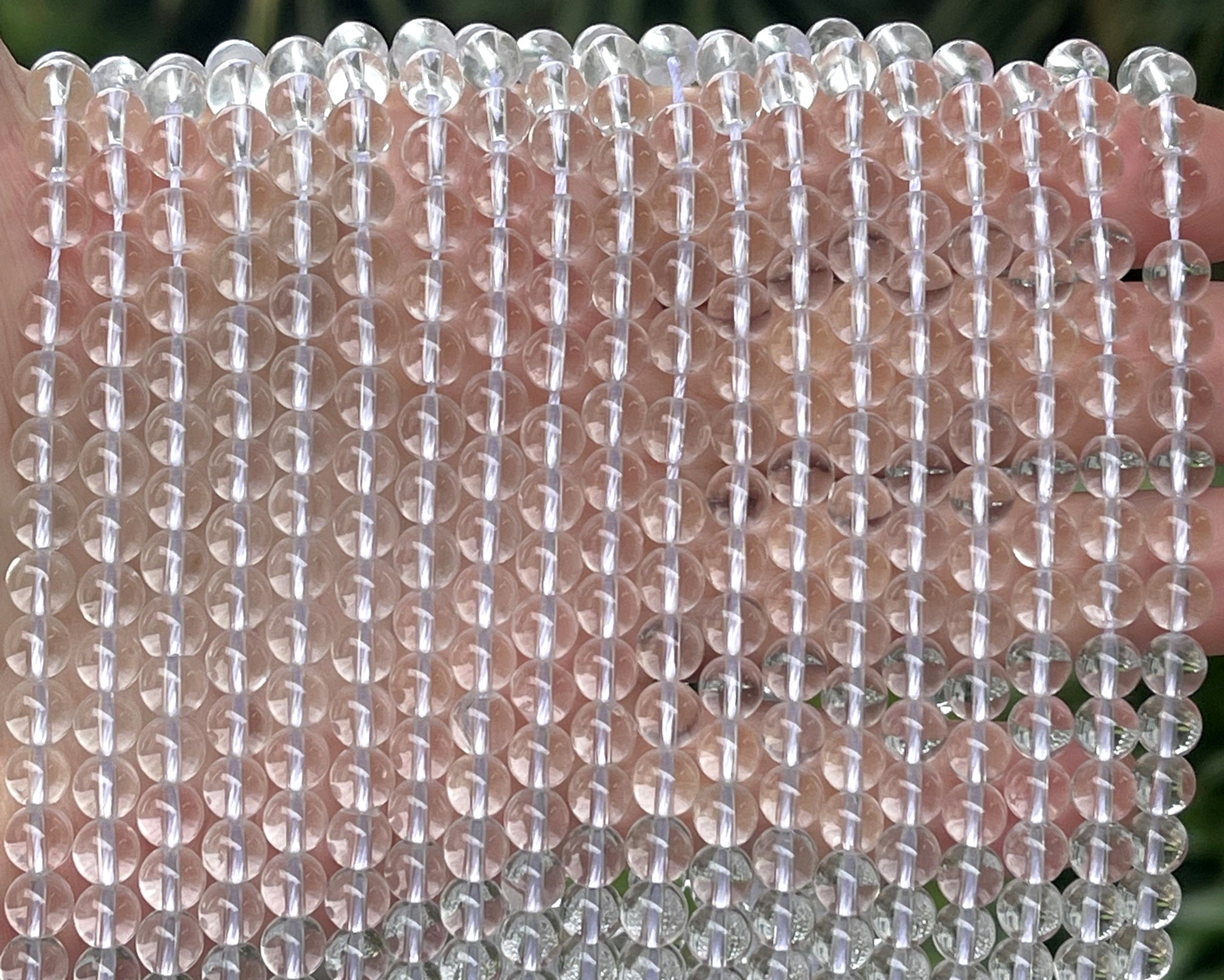 Clear Quartz 6mm round natural rock crystal beads 15.5" strand - Oz Beads 