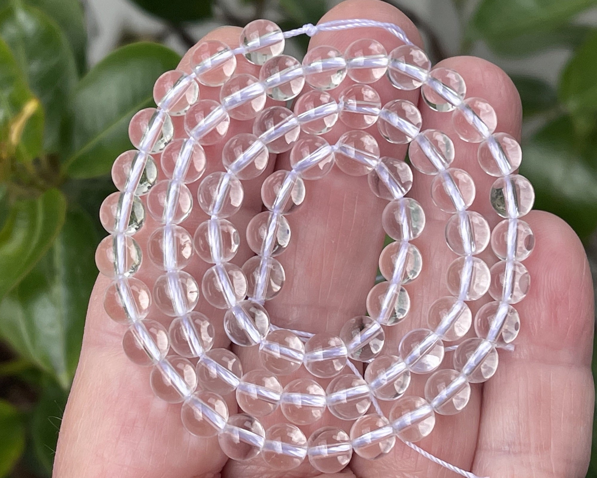 Clear Quartz 6mm round natural rock crystal beads 15.5" strand - Oz Beads 