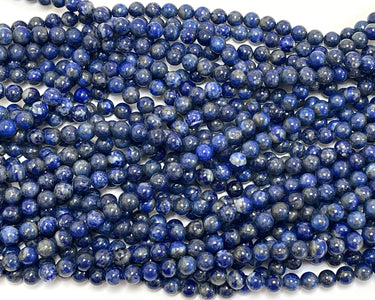 Lapis Lazuli 6mm round natural gemstone beads 15.5" strand - Oz Beads 