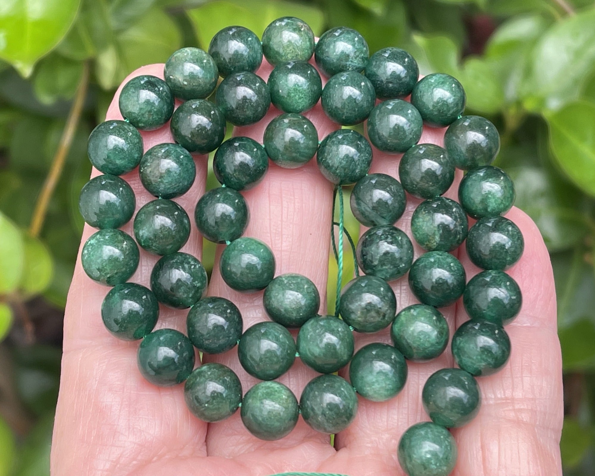 Green Mica Muscovite 8mm round natural gemstone beads 15.5" strand