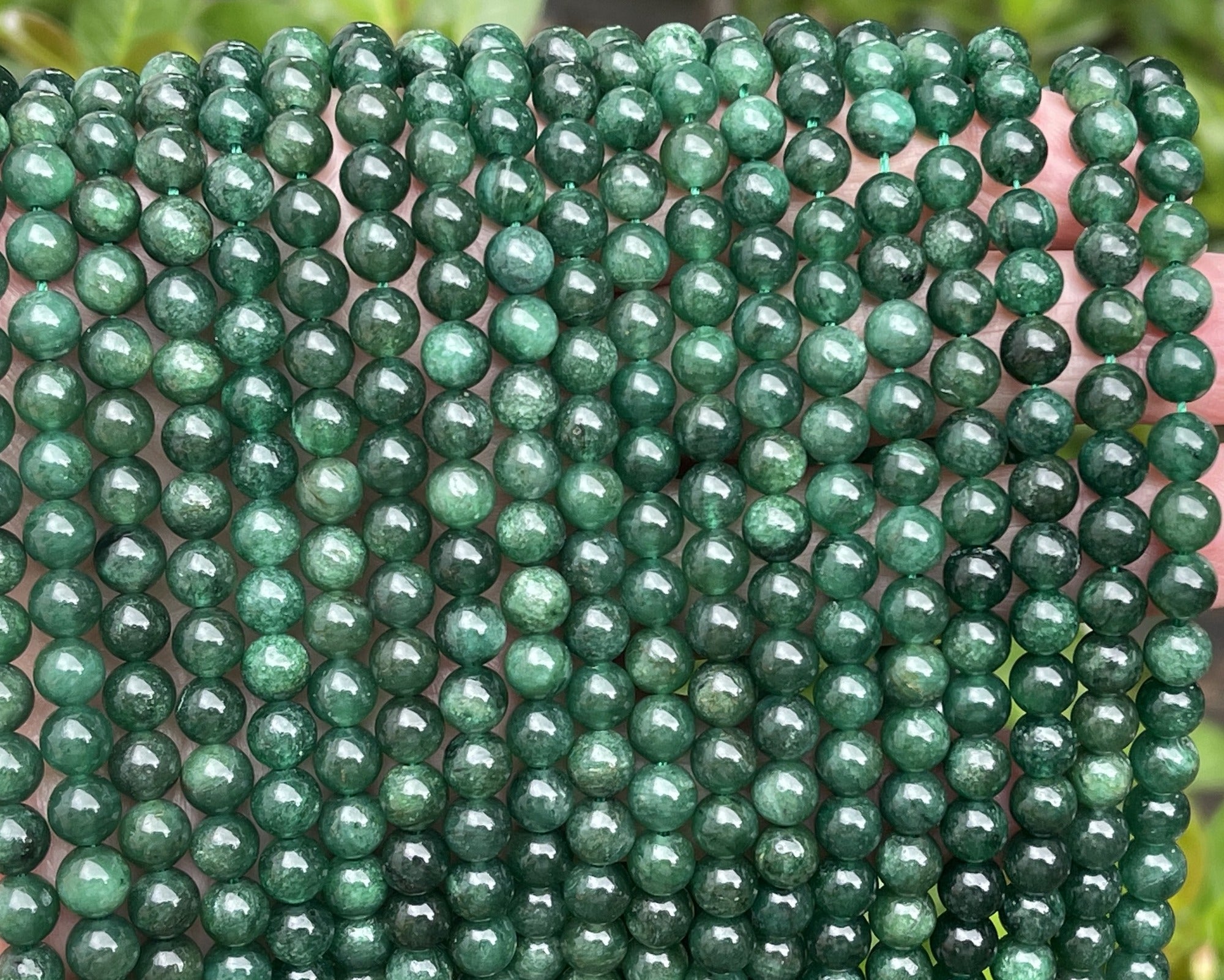 Green Mica Muscovite 6mm round natural gemstone beads 15.5" strand