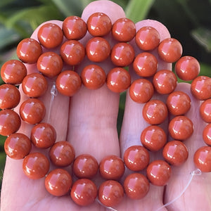 Red Jasper 8mm round natural gemstone beads 15" strand - Oz Beads 