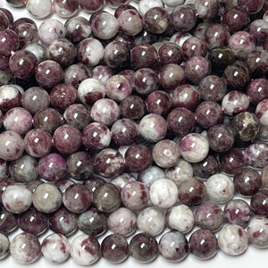 Eudialyte 8mm round natural gemstone beads 15.5" strand - Oz Beads 