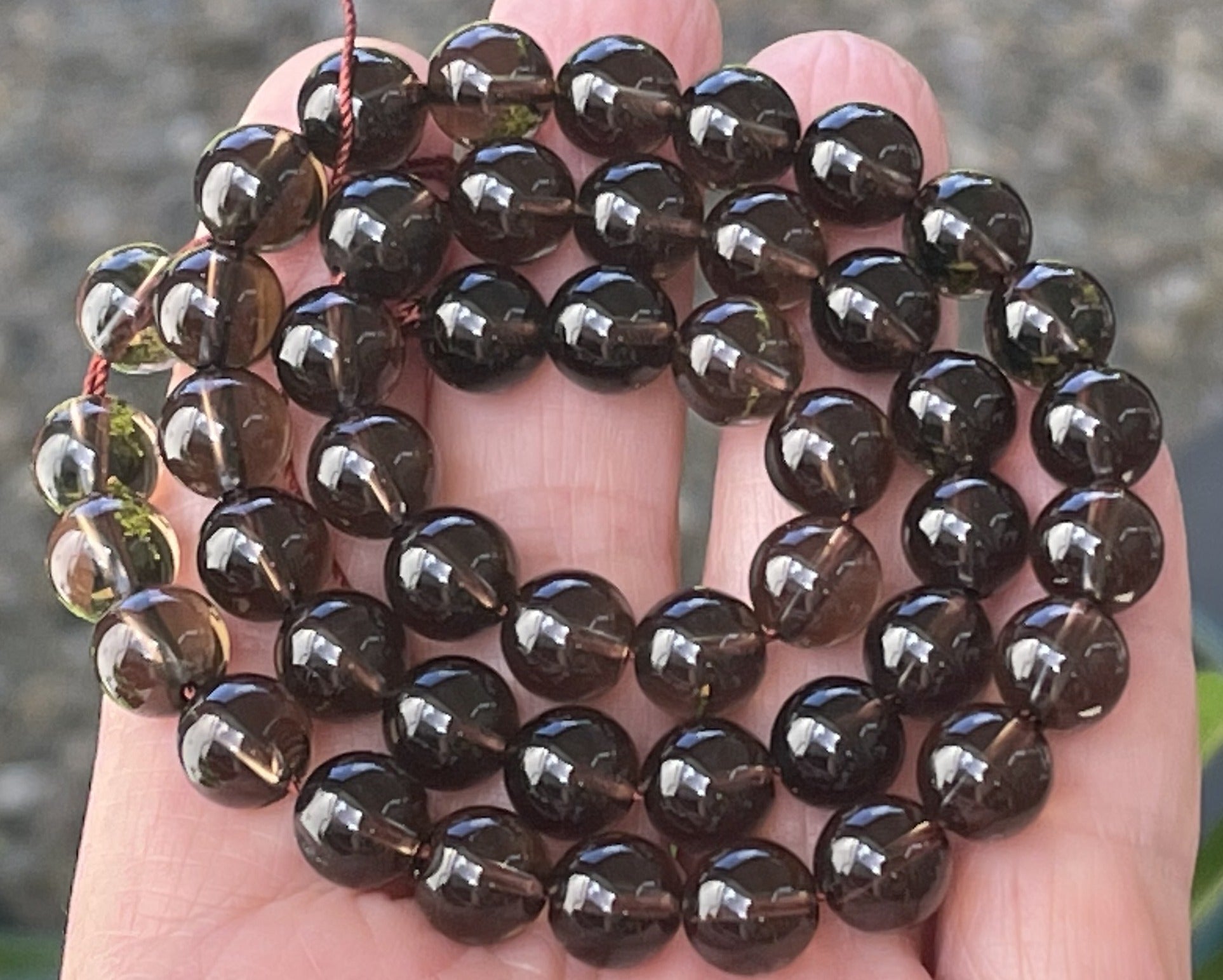 Smoky Quartz 8mm round gemstone beads 15.5" strand - Oz Beads 