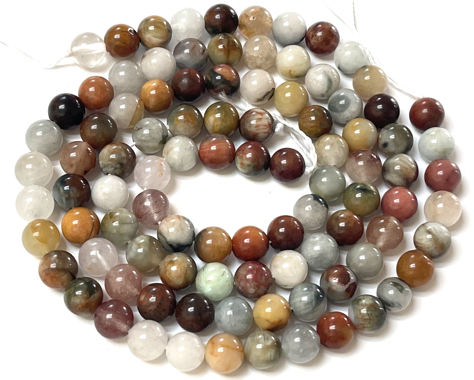 Multi-Color Quartz 8mm round gemstone beads 15.5" strand