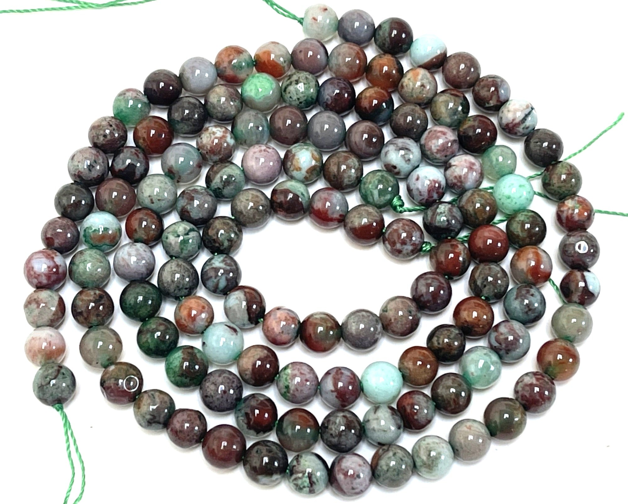 Portuguese Agate 6mm round gemstone beads 15" strand