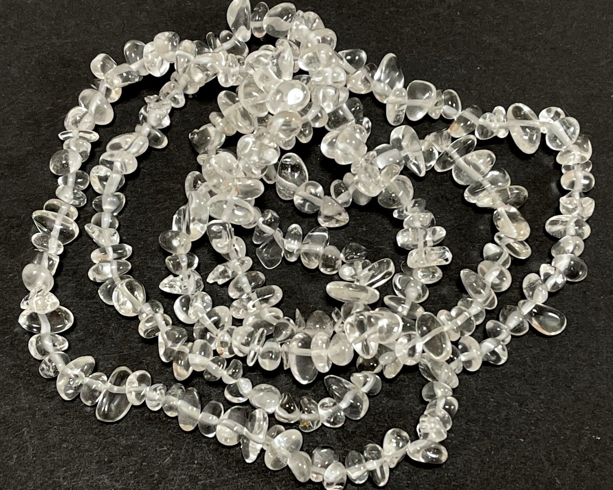 Clear Quartz 6-10mm chip beads natural crystal chips 33" strand