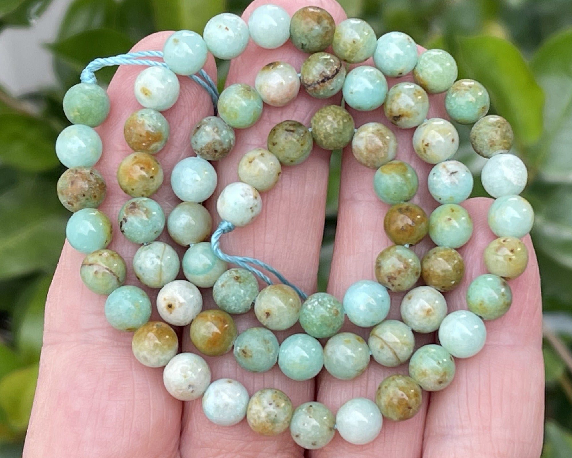 Green Mongolian Turquoise 6mm round natural gemstone beads 15.5" strand