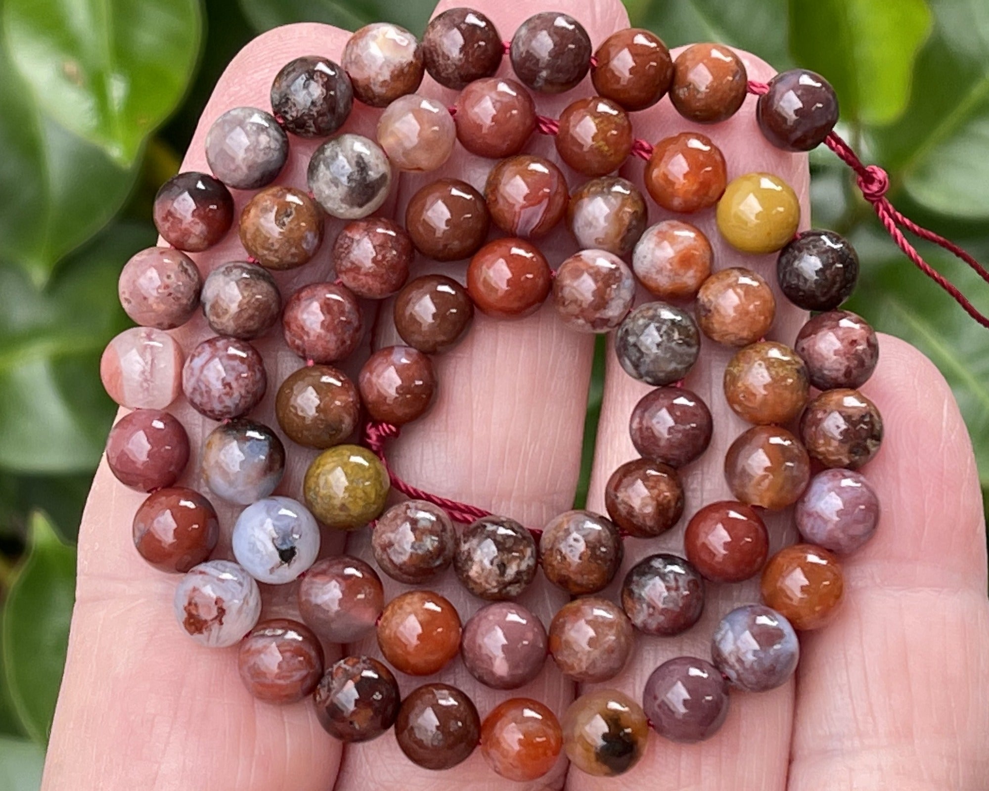 Portuguese Agate 6mm round natural gemstone beads 15.5" strand