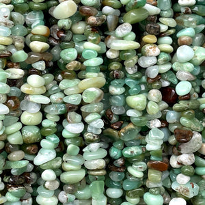 Chrysoprase chip beads natural gemstone chips 34" strand - Oz Beads 