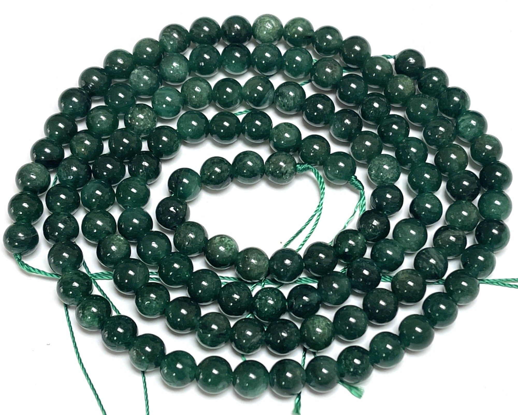 Green Mica Muscovite 6mm round natural gemstone beads 15.5" strand