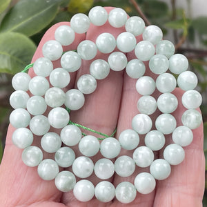 Green Angelite 6mm round natural gemstone beads 15.5" strand - Oz Beads 