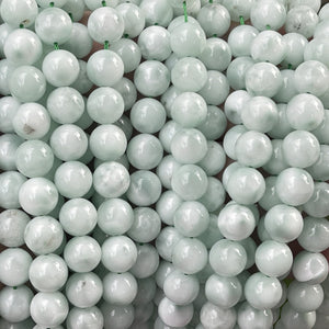 Green Angelite 10mm round natural gemstone beads 16" strand - Oz Beads 