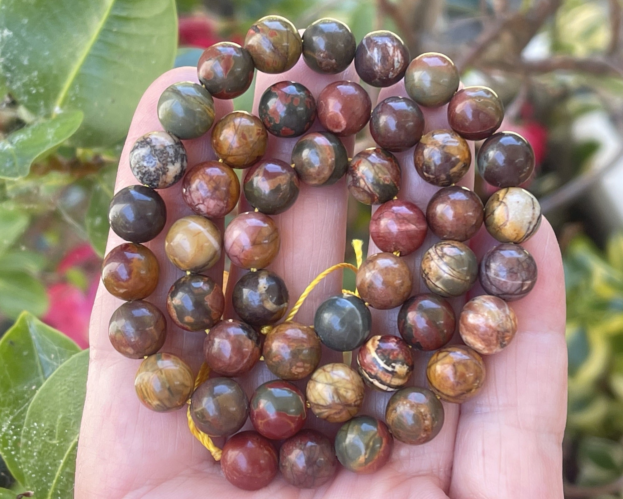 Red Creek Jasper 8mm round natural gemstone beads 15" strand - Oz Beads 