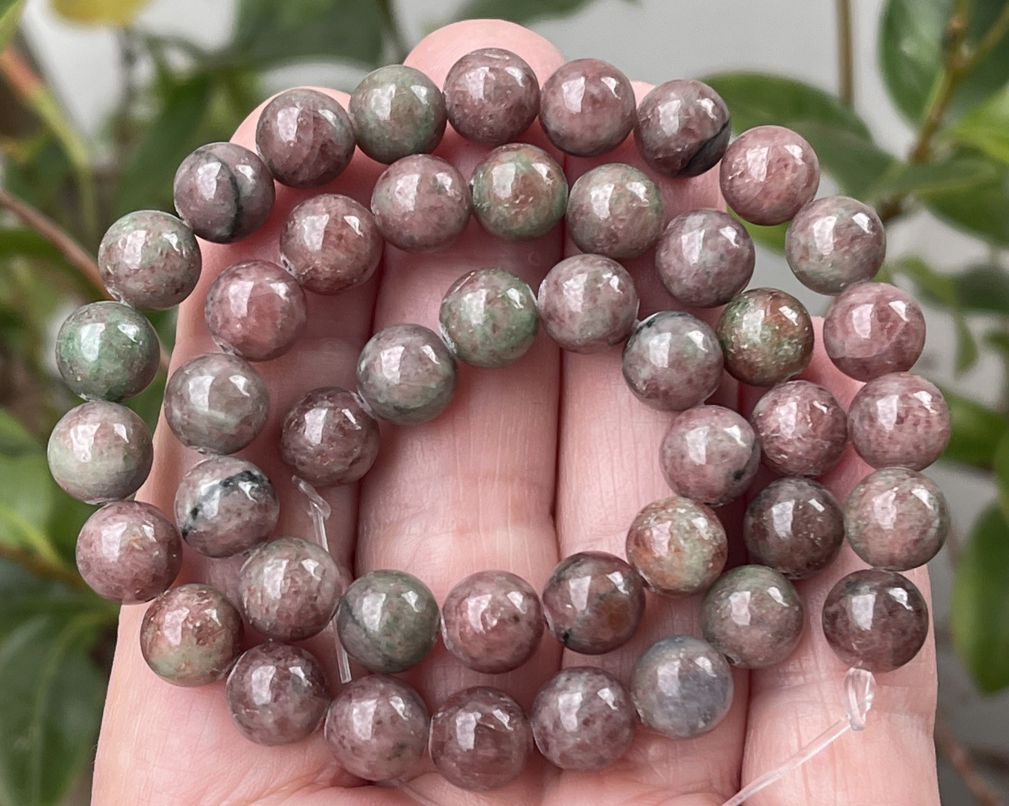 Red Green Kashgar Garnet 8mm round natural gemstone beads 15" strand