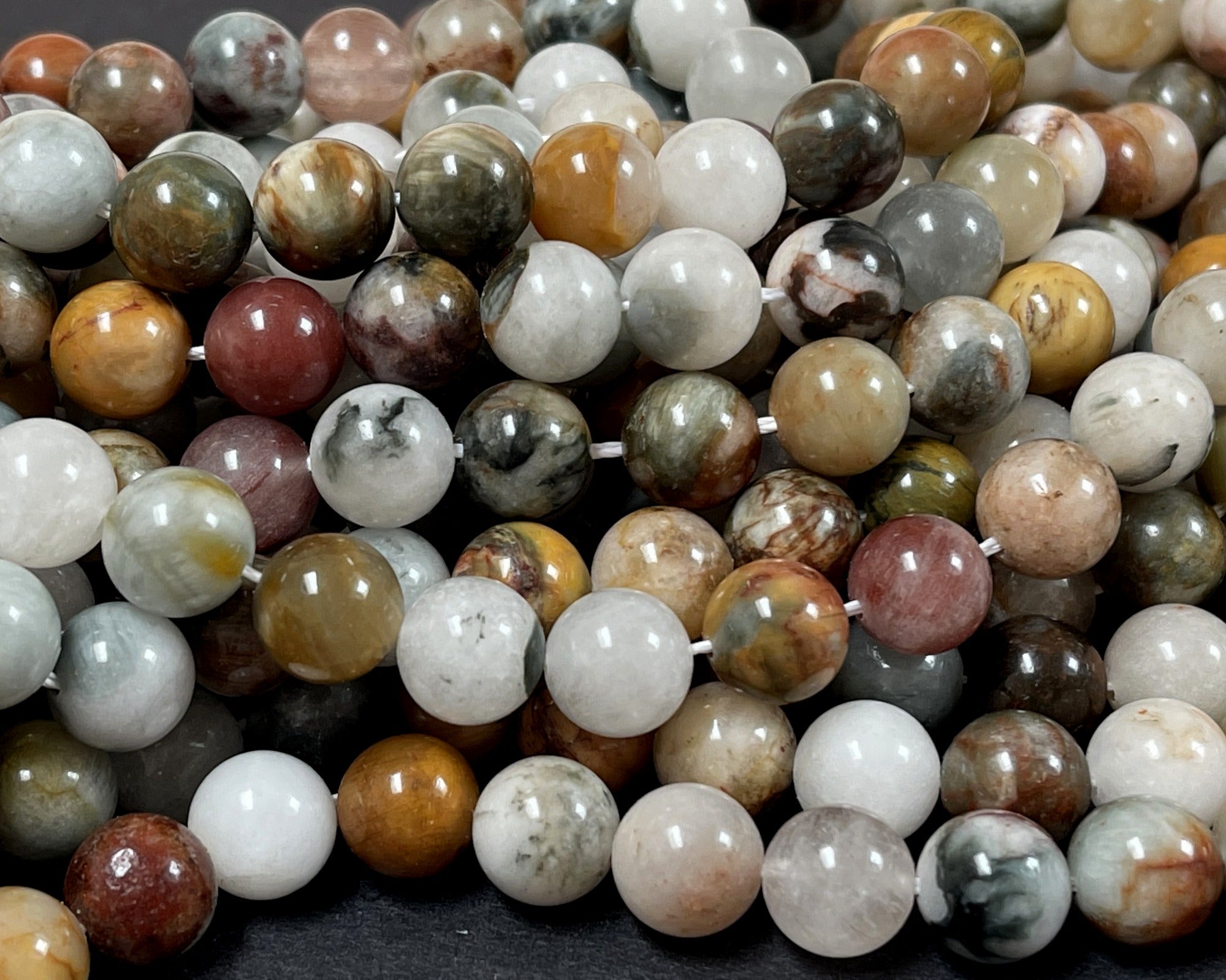 Multi-Color Quartz 10mm round gemstone beads 15.5" strand