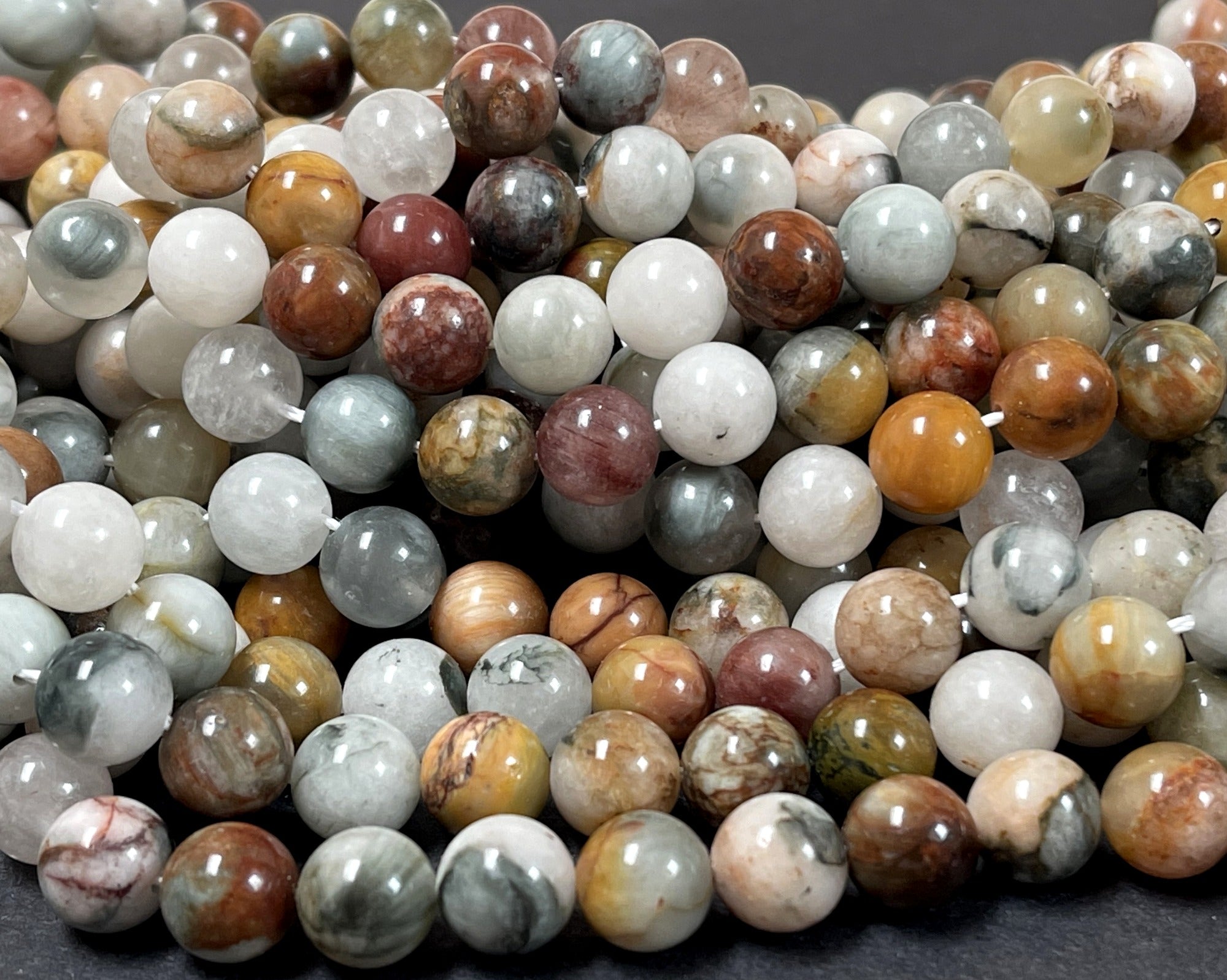 Multi-Color Quartz 10mm round gemstone beads 15.5" strand