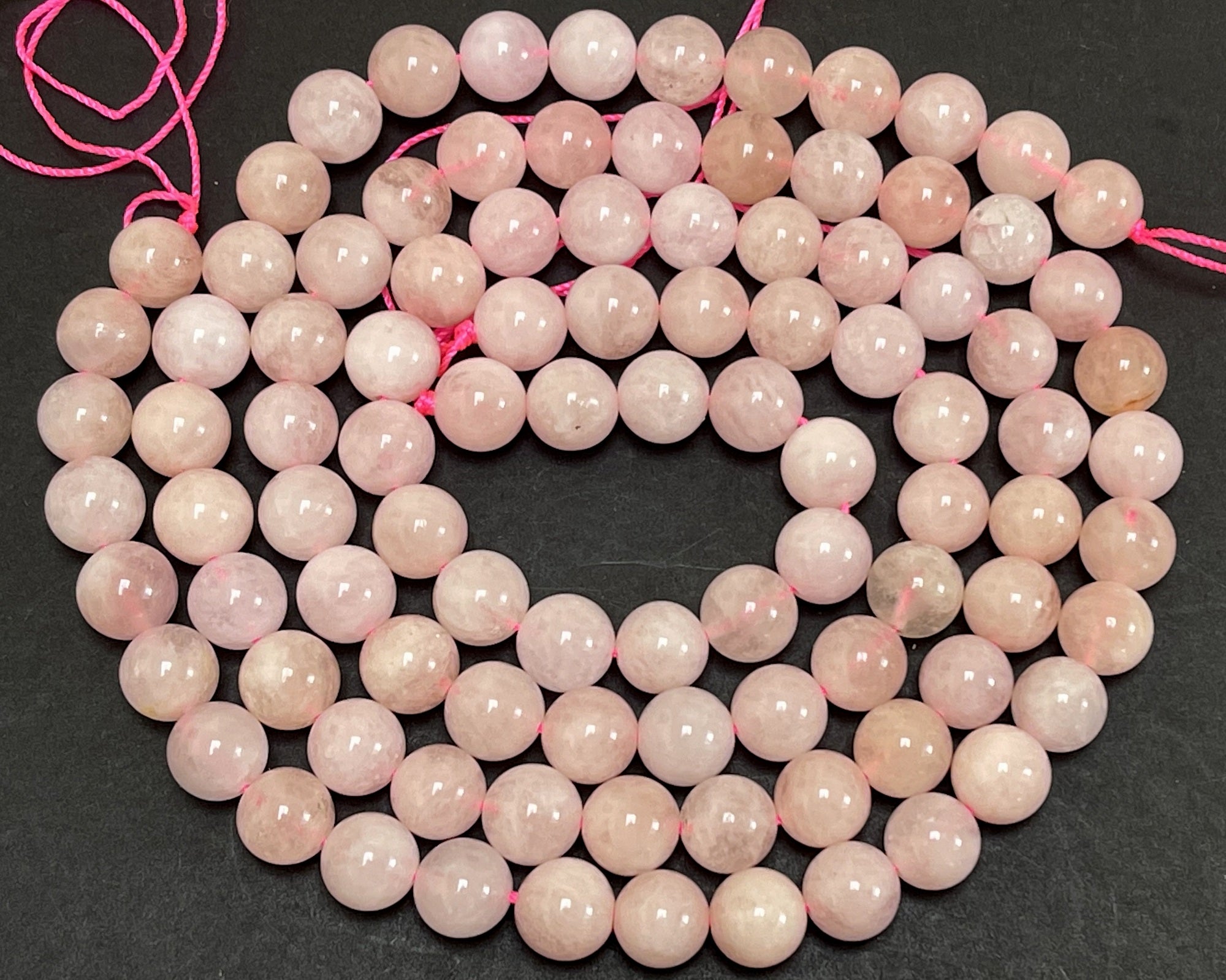 Pink Morganite 8mm round natural gemstone beads 15.5" strand