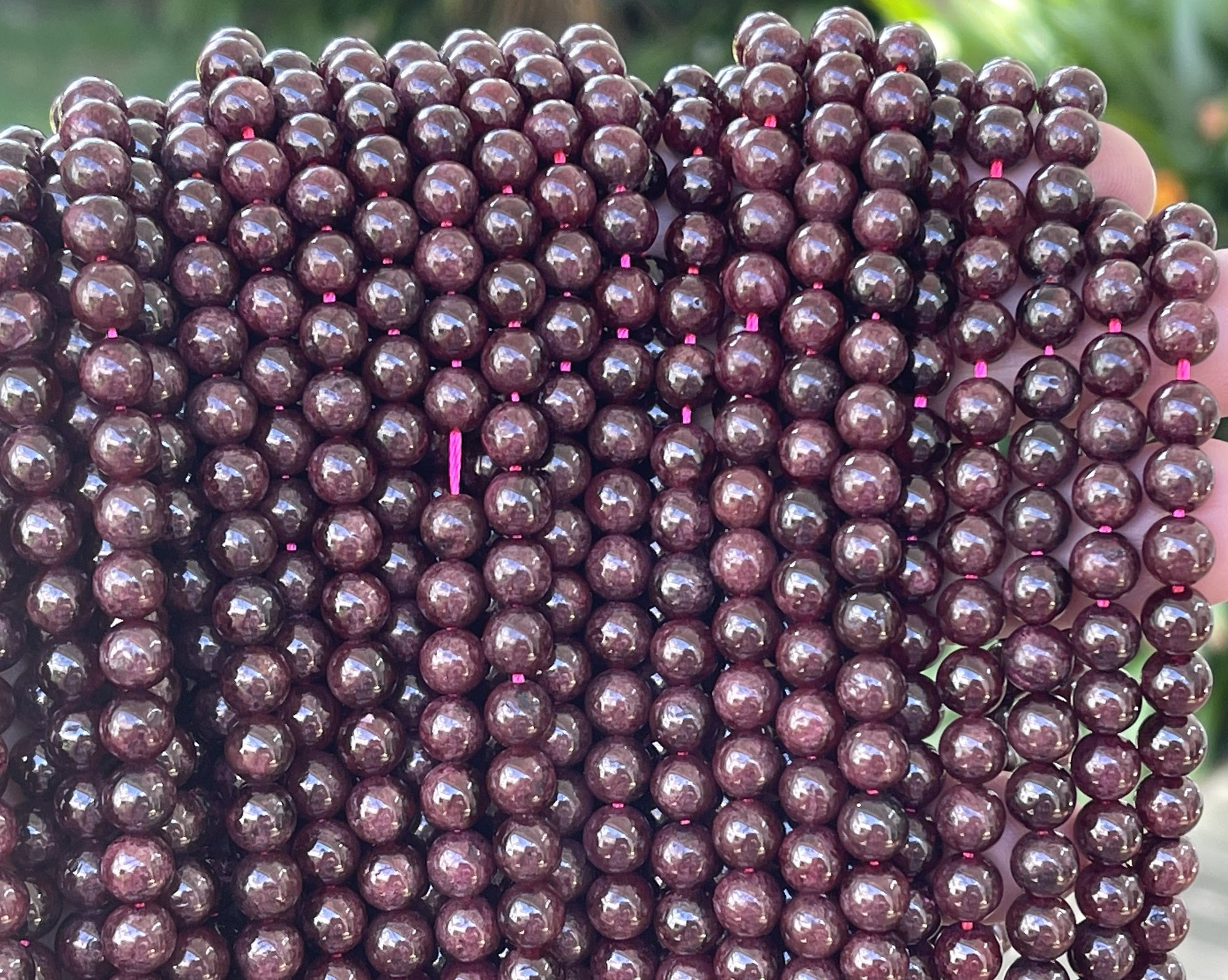 Red Garnet 6mm round gemstone beads 15" strand