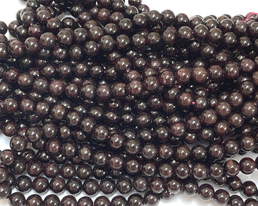 Red Garnet 8mm round natural gemstone beads 15.5" strand - Oz Beads 
