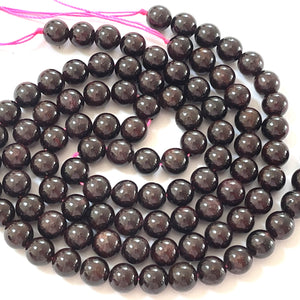 Red Garnet 8mm round natural gemstone beads 15.5" strand - Oz Beads 