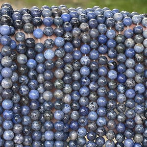 Dumortierite 6mm round natural gemstone beads 15.5" strand - Oz Beads 