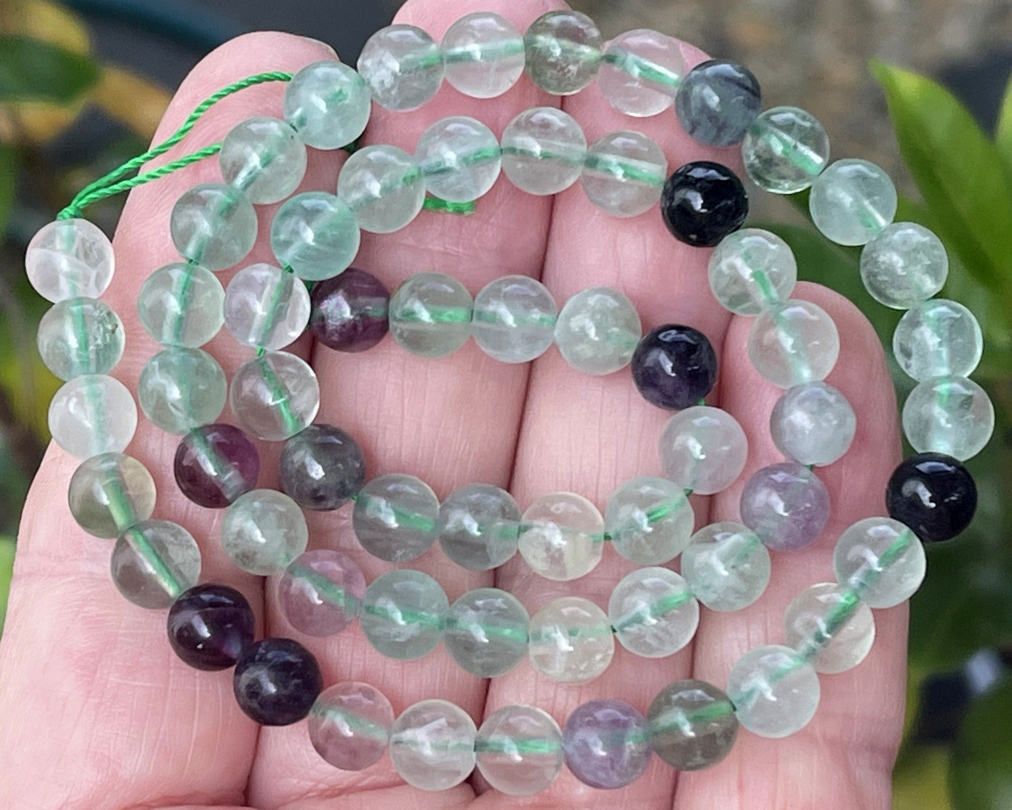 Fluorite 6mm round natural gemstone beads 15.5" strand