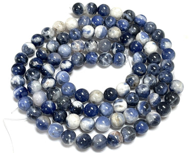 Sodalite 8mm round natural gemstone beads 15.5" strand - Oz Beads 