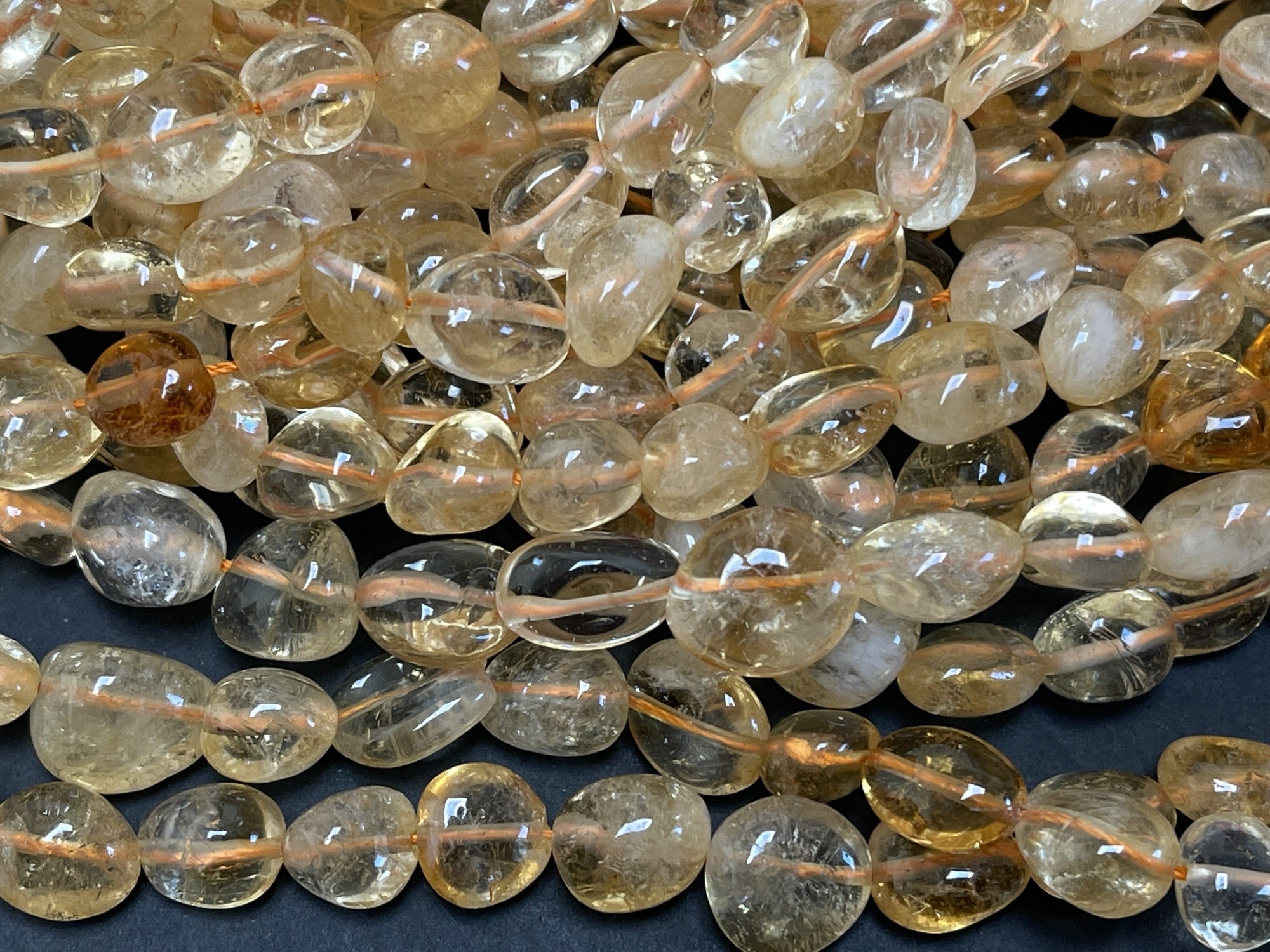 Citrine 10-14mm nuggets natural gemstone beads 15.5" strand