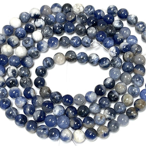 Sodalite 6mm round natural gemstone beads 15.5" strand - Oz Beads 
