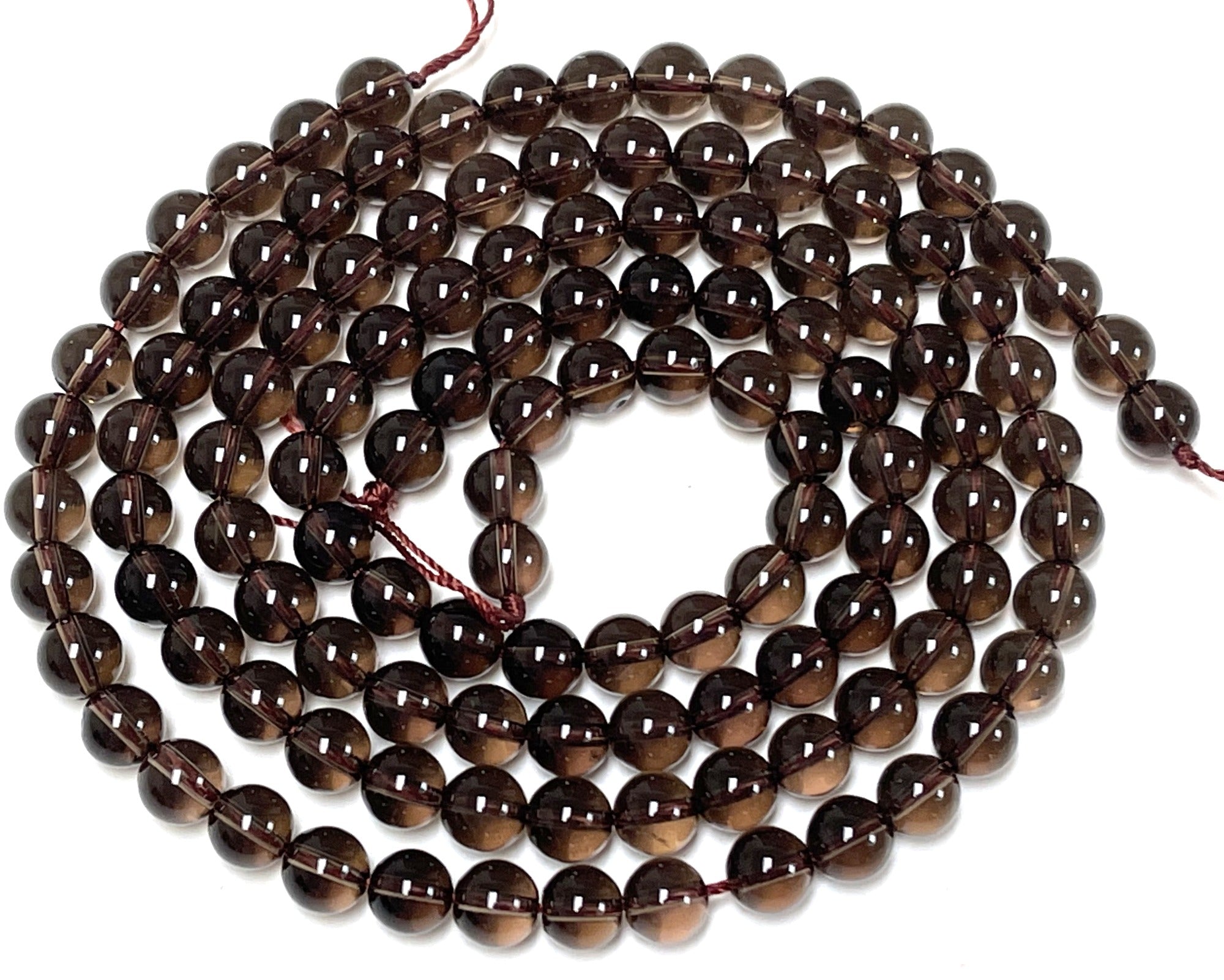 Smoky Quartz 6mm round gemstone beads 15.5" strand