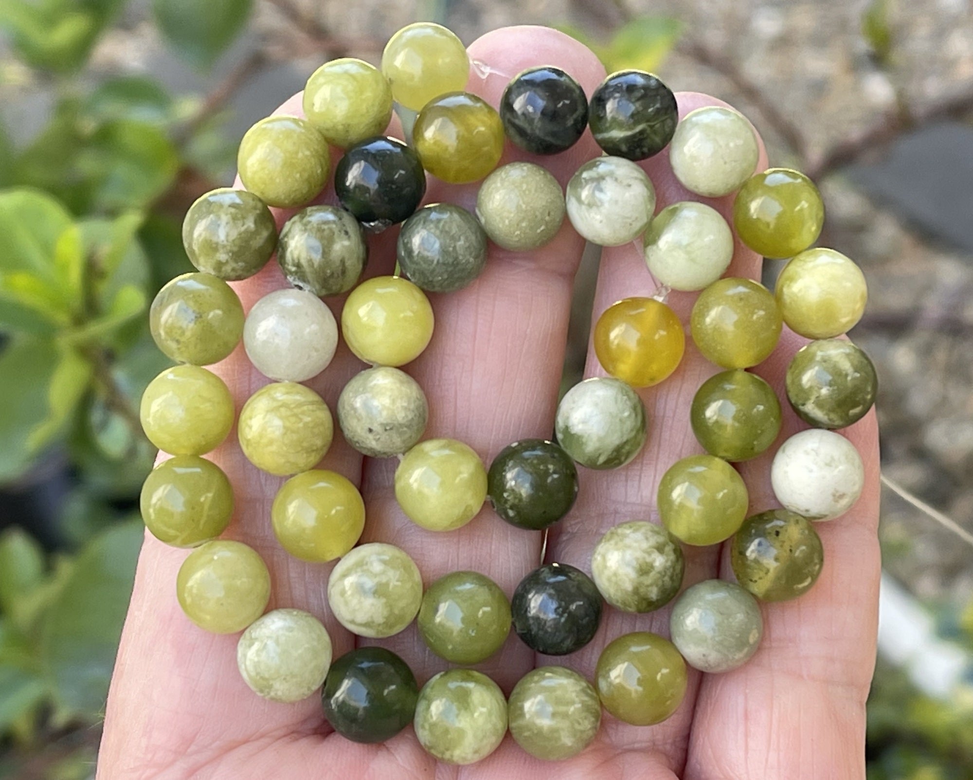 Multi Green Jade 8mm round natural gemstone beads 15" strand