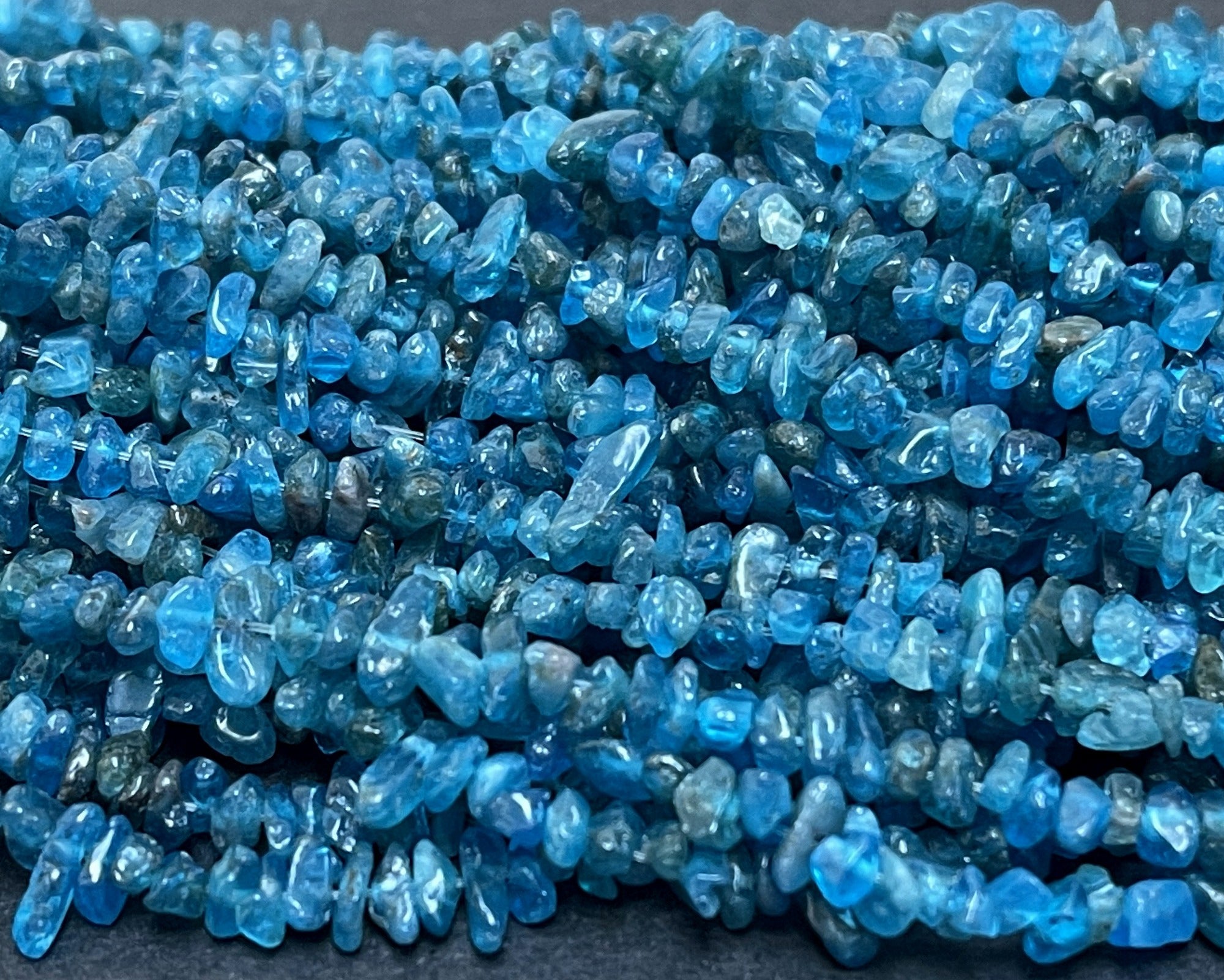 Apatite 4-6mm tiny chip beads natural gemstone chips 32" strand