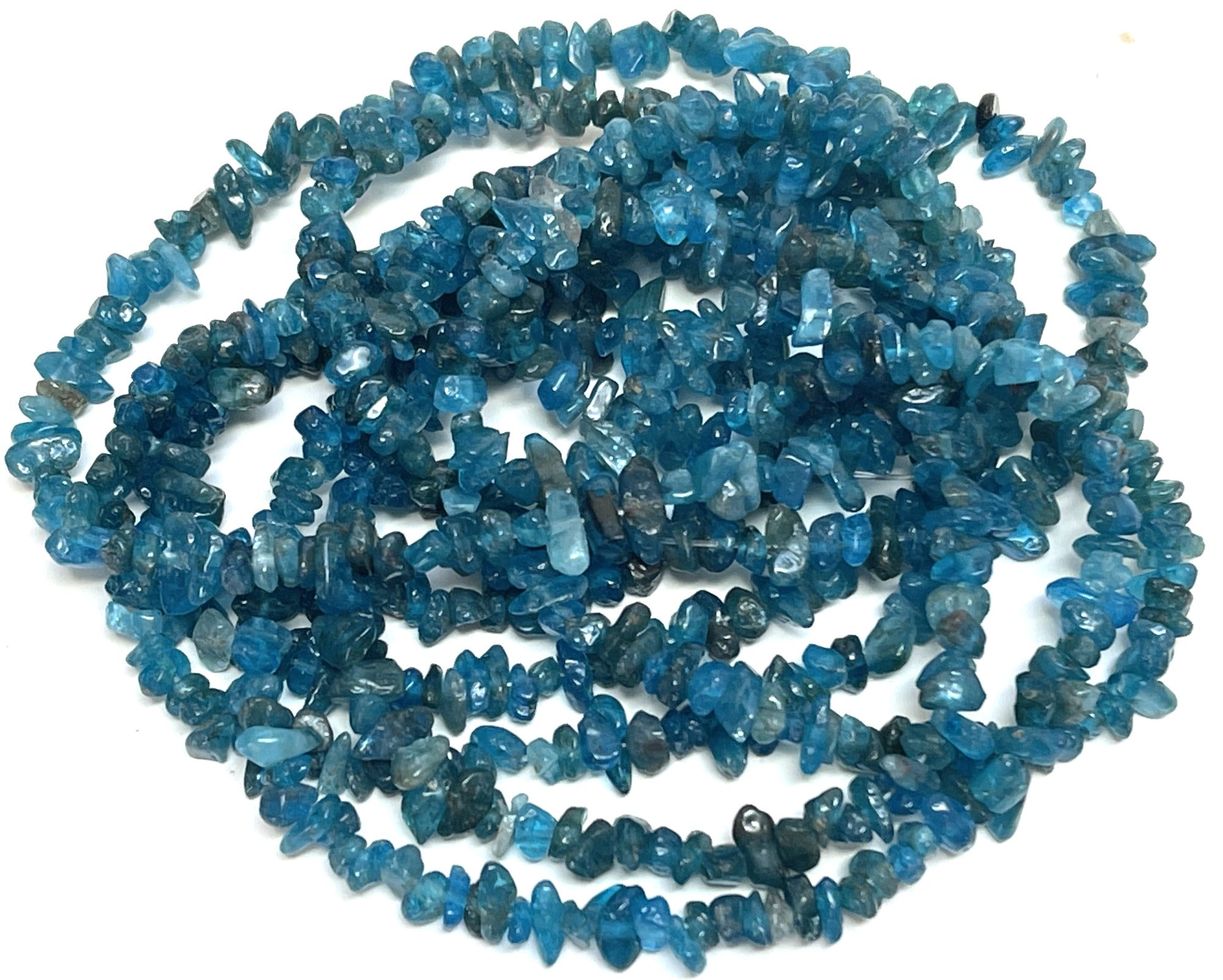 Apatite 4-6mm tiny chip beads natural gemstone chips 32" strand