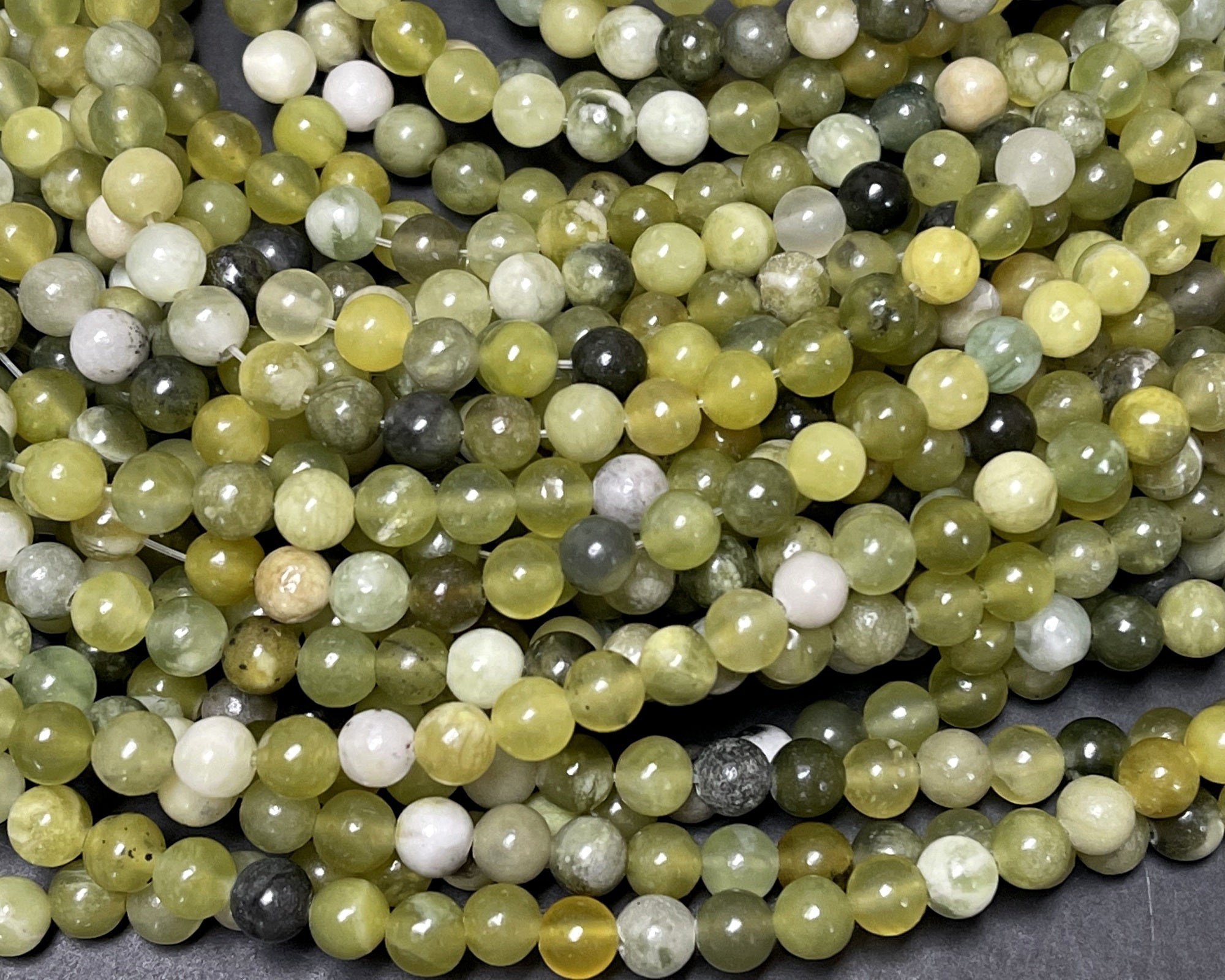Multi Green Jade 6mm round natural gemstone beads 15" strand