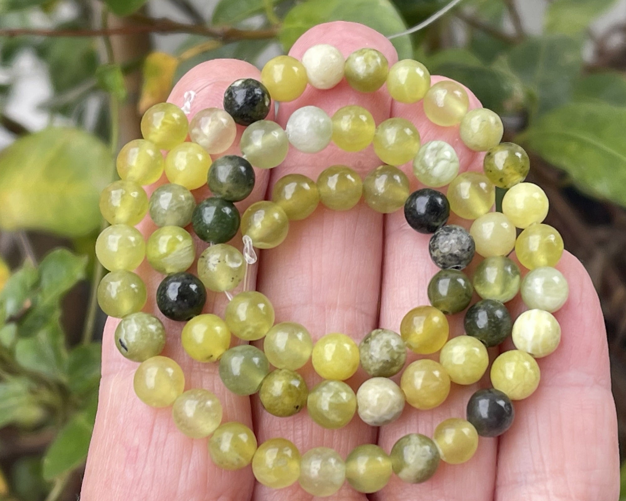 Multi Green Jade 6mm round natural gemstone beads 15" strand