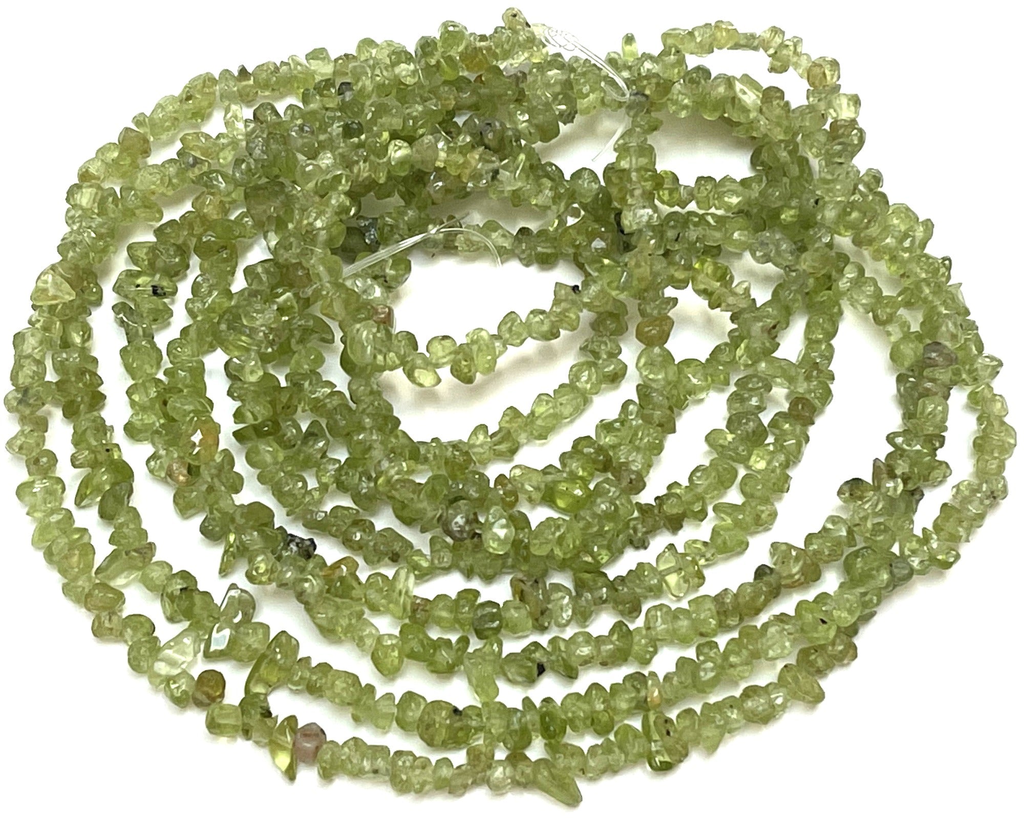 Peridot 3-6mm tiny chip beads natural gemstone chips 33" strand