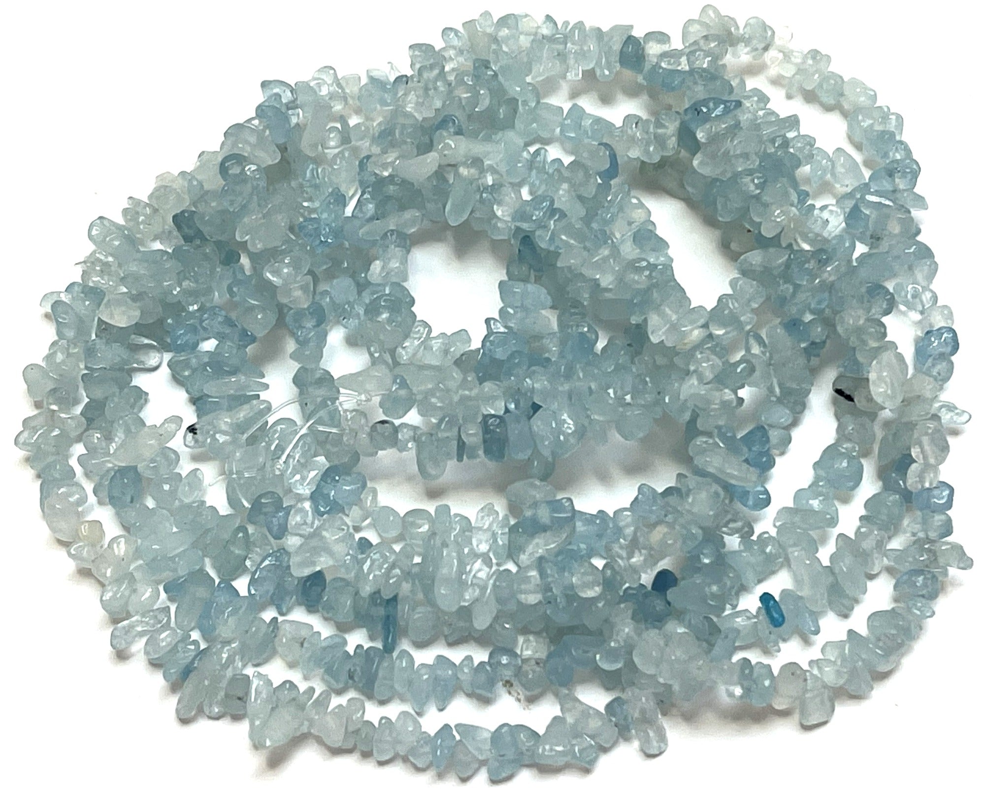 Aquamarine 3-6mm tiny chip beads natural gemstone chips 32" strand