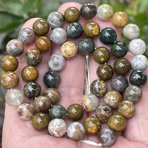 Madagascar Ocean Jasper 8mm round natural gemstone beads 15.5" strand - Oz Beads 