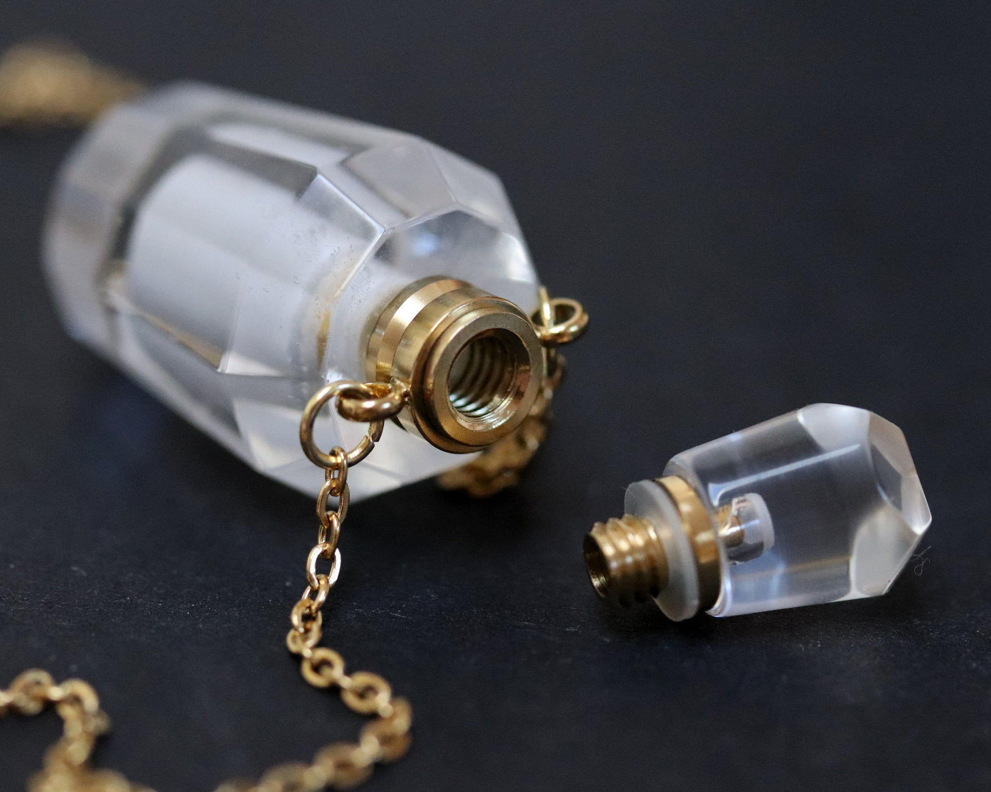 Crystal bottle pendant, perfume or essential oil crystal bottle necklace