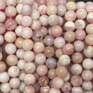 Peruvian Pink Opal 8mm round natural gemstone beads 15.5" strand - Oz Beads 
