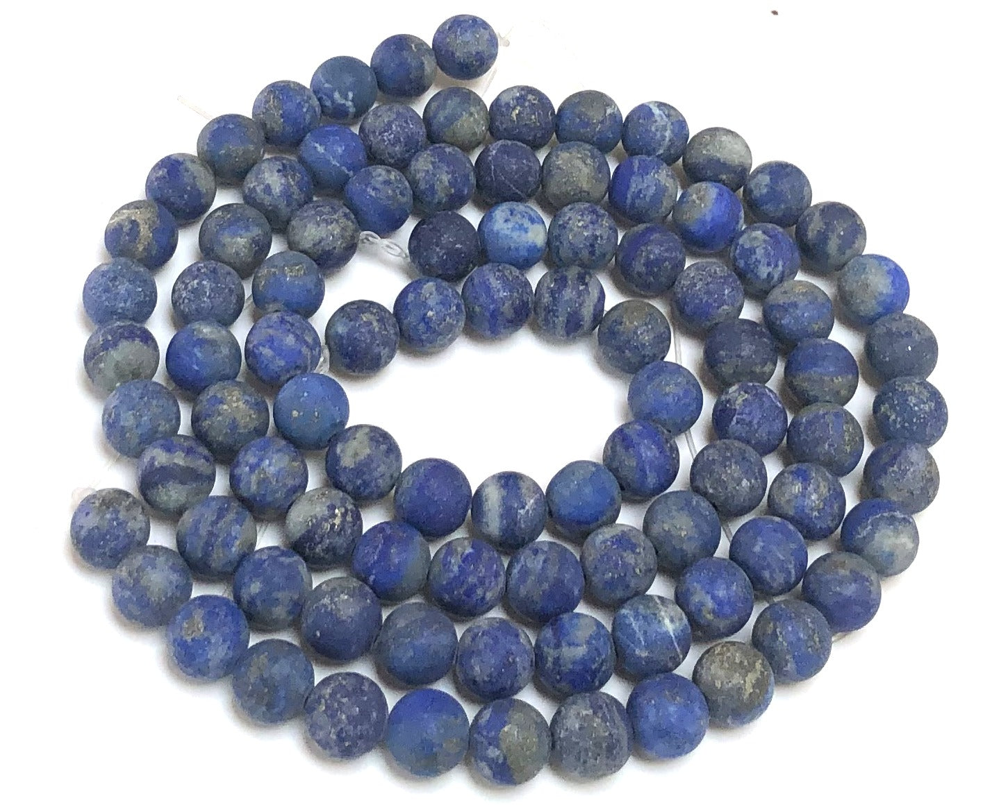 Lapis Lazuli matte 8mm round natural gemstone beads 15" strand