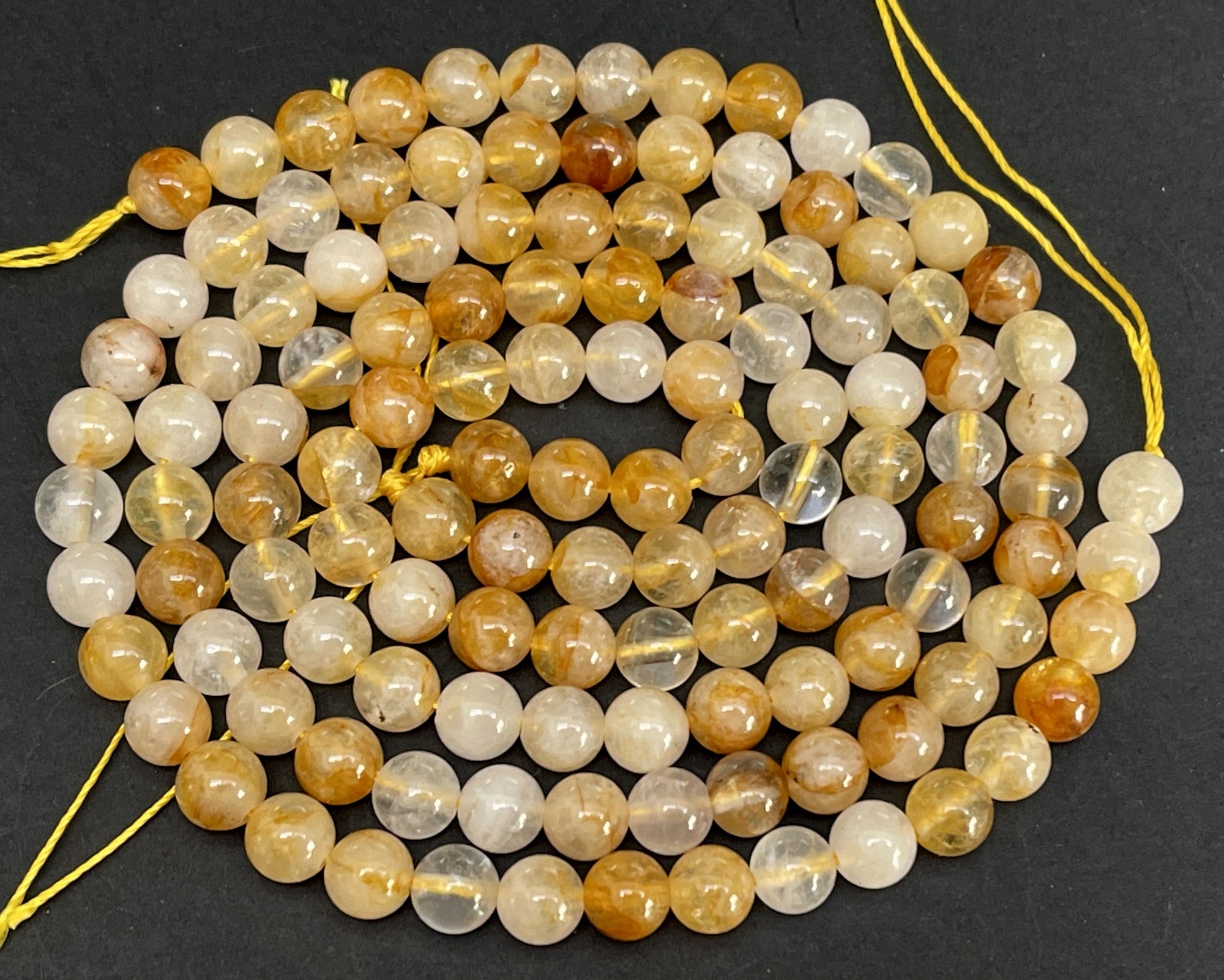 Golden Healer Quartz 6mm round natural gemstone beads 15.5" strand