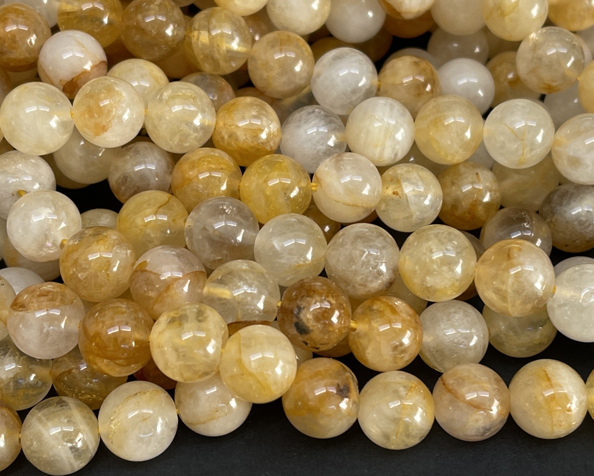 Golden Healer Quartz 10mm round natural gemstone beads 15.5" strand
