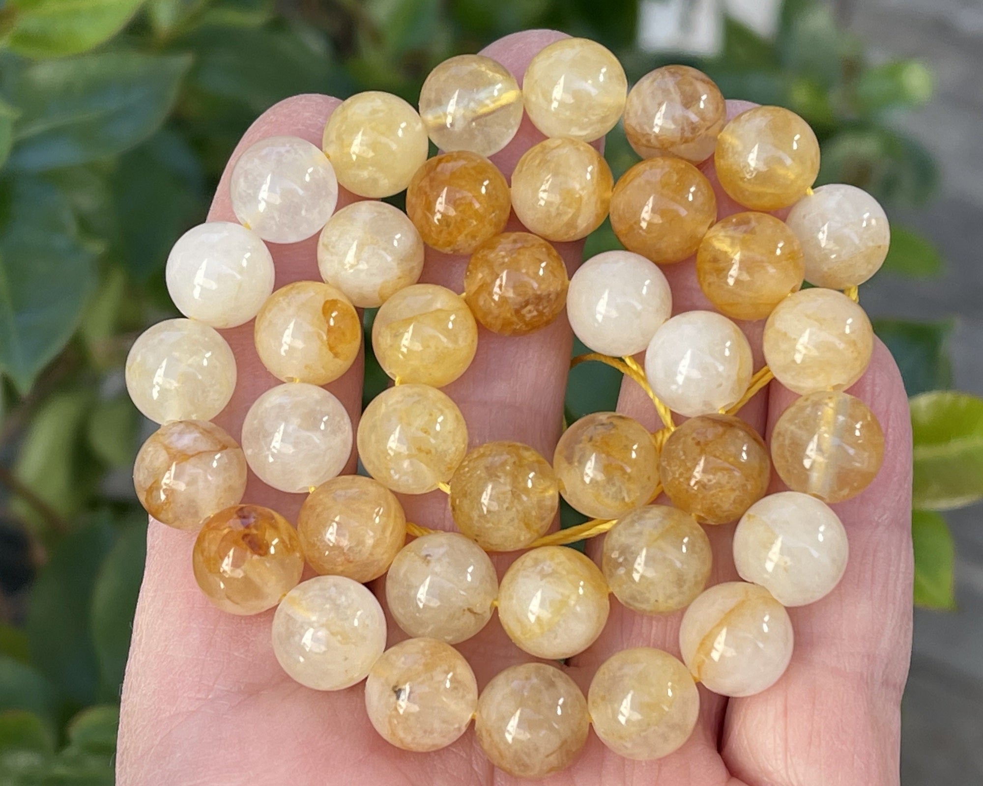 Golden Healer Quartz 10mm round natural gemstone beads 15.5" strand